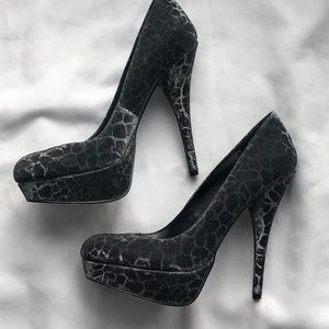 Kate & Mel Sparkly Zebra Platform Heels